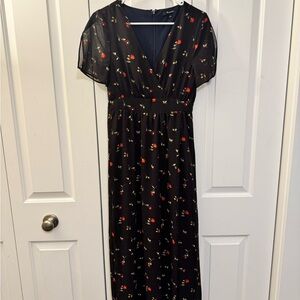Floral Black Maxi Dress